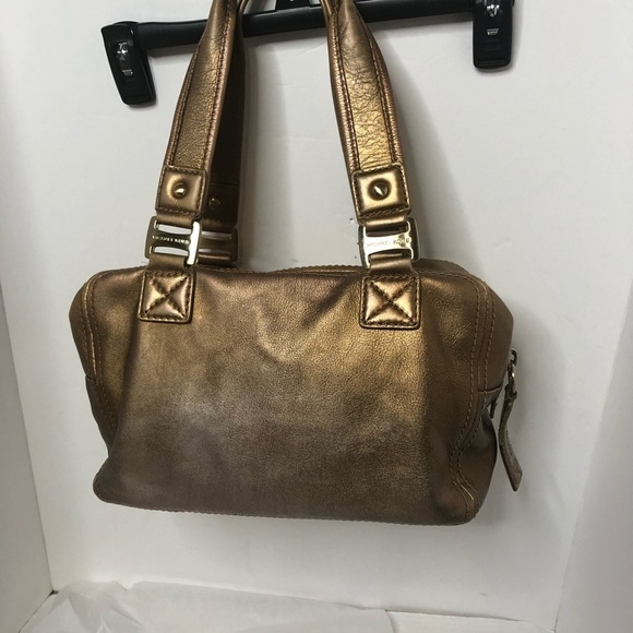Michael Michael Kors sunburst gold/brass satchel - Picture 3 of 11